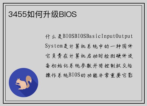 3455如何升级BIOS