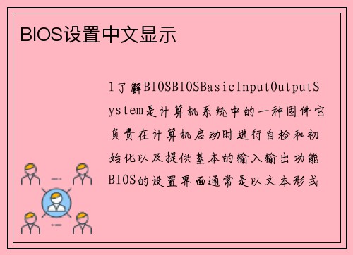 BIOS设置中文显示